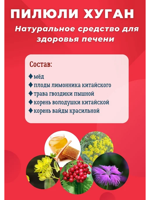 Красный Лотос Пилюли Хуган для печени восстановление и лечение,15шт, 15 шт, фото 3