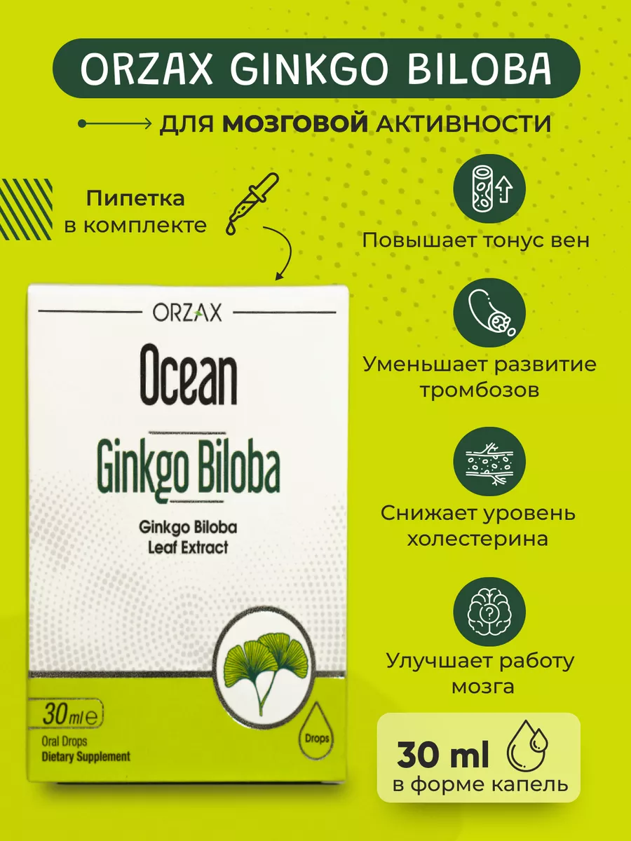 Гинкго Билоба для улучшения памяти Orzax 106261409 купить в  интернет-магазине Wildberries