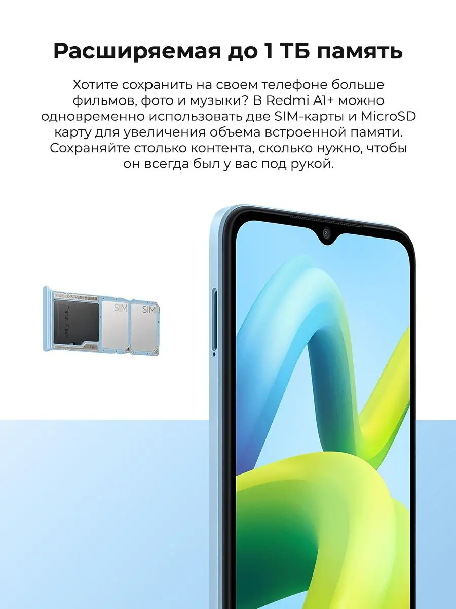 Смартфон Redmi A1+ 2+32GB черный Xiaomi 106275741 купить в  интернет-магазине Wildberries