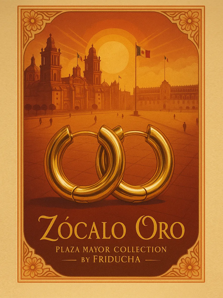 Серьги-конго Zócalo Oro 20 мм, позолота