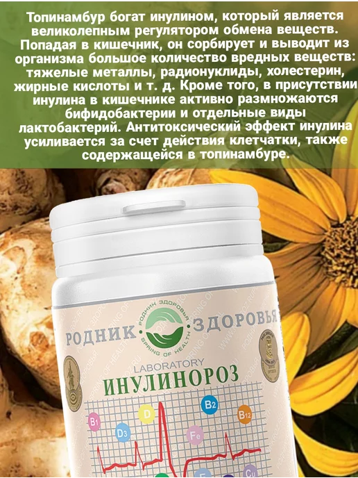 Родник Здоровья Инулинороз Фитосорбент магний калий фосфор фитококтель, вариант, фото 4