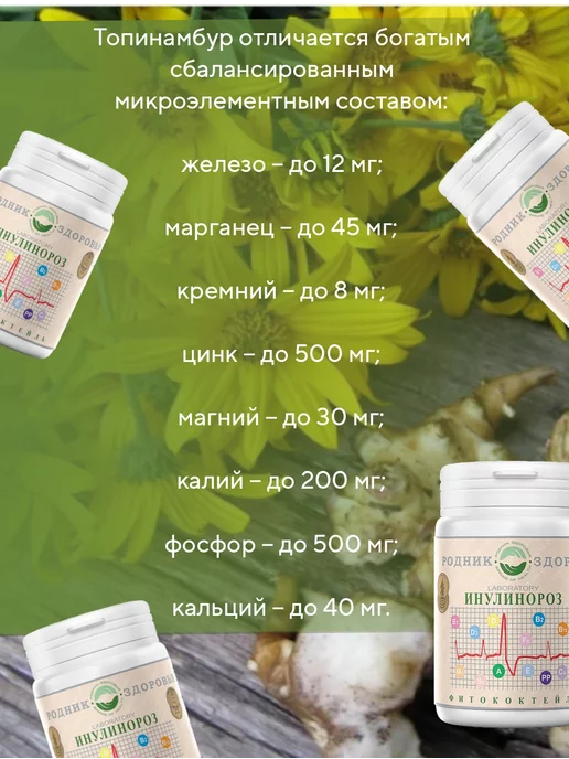 Родник Здоровья Инулинороз Фитосорбент магний калий фосфор фитококтель, вариант, фото 5