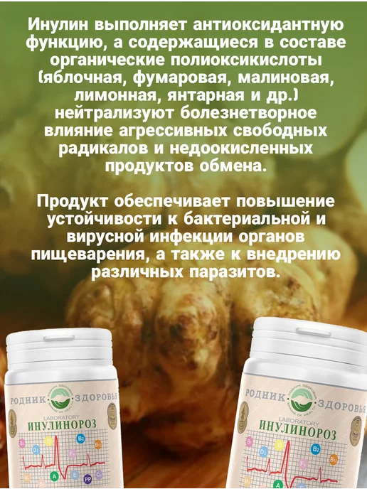 Родник Здоровья Инулинороз Фитосорбент магний калий фосфор фитококтель, вариант, фото 6