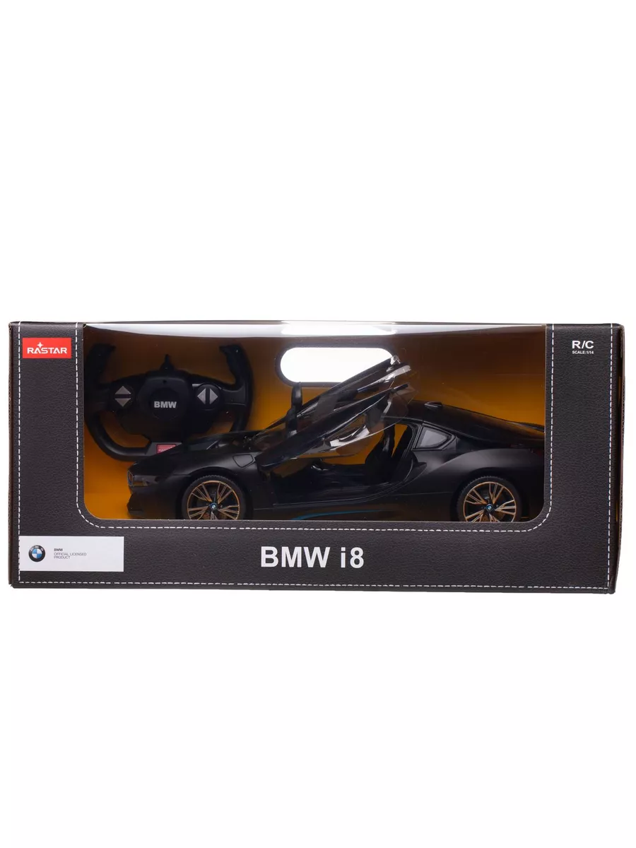 Машина 1:14 BMW i8 черный матовый, двери открываются 71070MB RASTAR  106517088 купить в интернет-магазине Wildberries