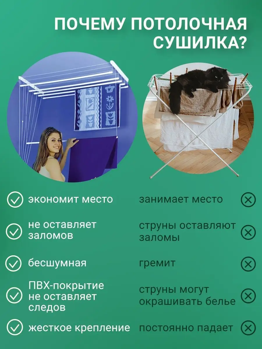 Сушилка потолочная для белья и одежды Ивушка 106681164 купить за 1 083 ₽ в  интернет-магазине Wildberries