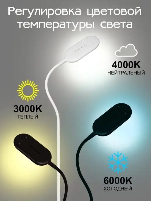 Citilux Торшер напольный светодиодный Леон, белый, фото 5