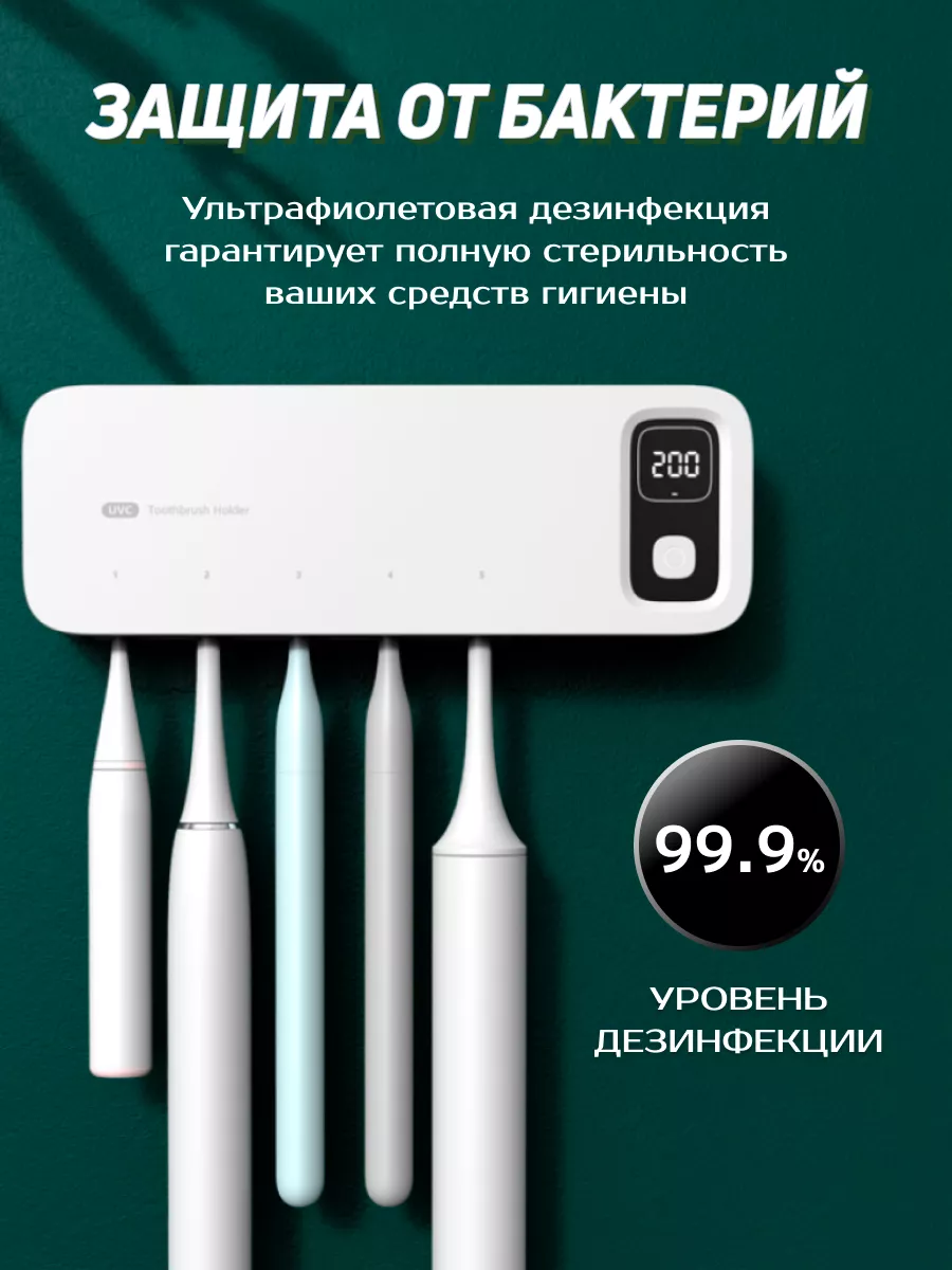 УФ держатель стерилизатор для зубных щеток настенный Xiaomi Xiaomi  106686479 купить за 1 338 ₽ в интернет-магазине Wildberries