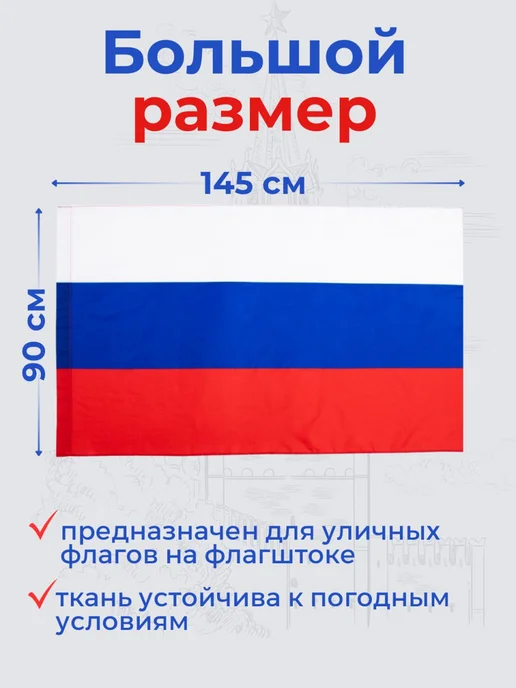 Символ Победы Флаг России с гербом большой, вариант, фото 2