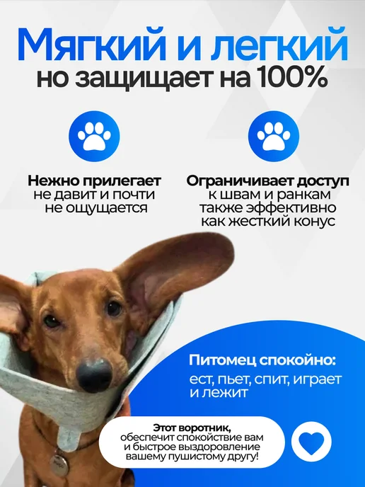 ГуренКОТ Ветеринарный воротник для кошек и собак, серый, фото 3
