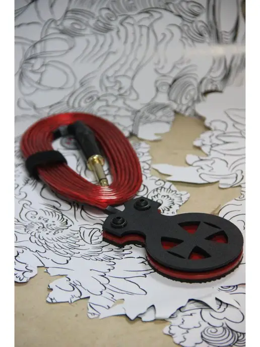 Педаль для тату-машинки Red Baron tattoo staff brotherhood, красный, фото 3