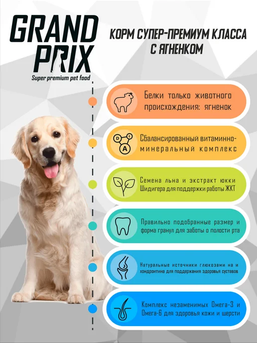 Сухой корм GRAND PRIX для собак, мелкие, ягненок, 18 кг, фото 5