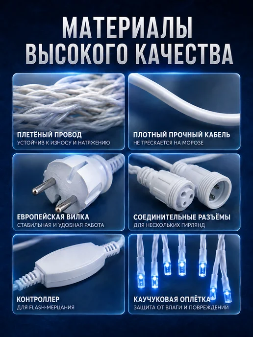 Dewlight Гирлянда уличная бахрома 25 метров, 25 м, фото 8