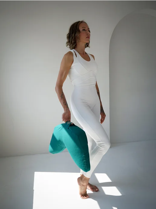 Yogamatic Подушка для медитации йоги с гречневой лузгой, зеленый, фото 7