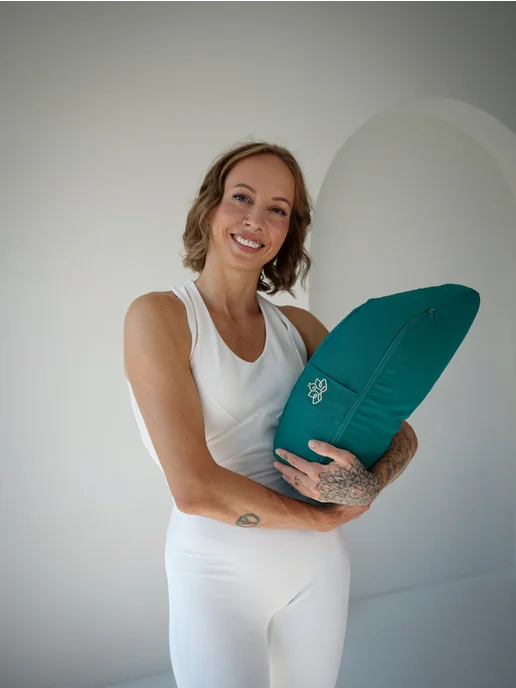 Yogamatic Подушка для медитации йоги с гречневой лузгой, зеленый, фото 8