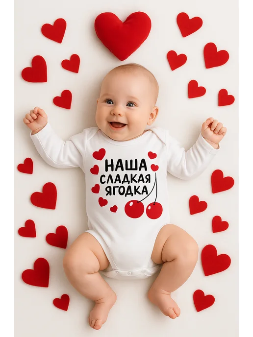 KidsTrend Боди для малышей новорожденных Наша Ягодка, белый