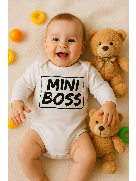 KidsTrend Боди для малышей новорожденных Мини Босс, белый, фото 4