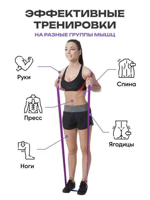 HARBR FITNESS Резинка для фитнеса и подтягивания, фиолетовый, фото 5