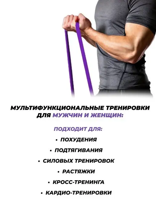 HARBR FITNESS Резинка для фитнеса и подтягивания, фиолетовый, фото 8