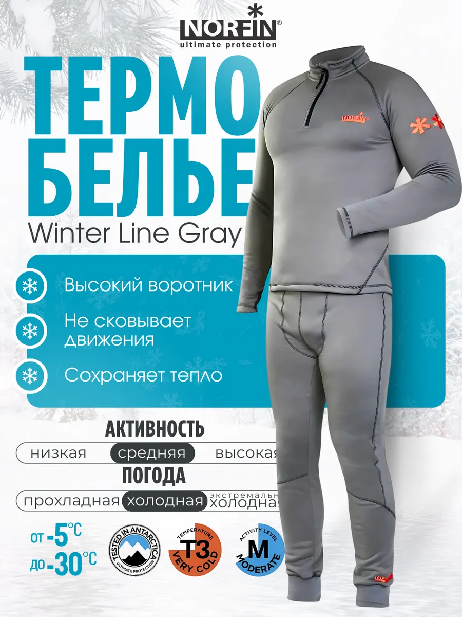 Термобелье Норфин Winter Line Gray Black