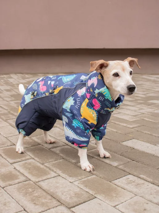 LuckyDogMsk Комбинезон для собак "Дино" утепленный, синий, фото 6