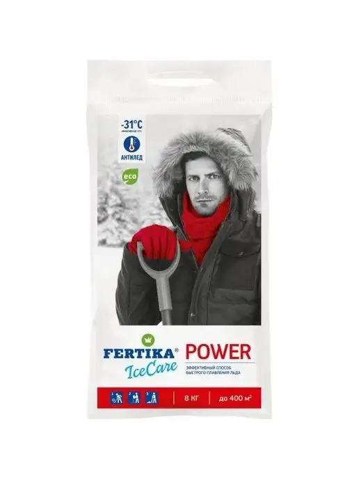 Fertika Противогололедный реагент IceCare Power 8 кг, 8 кг