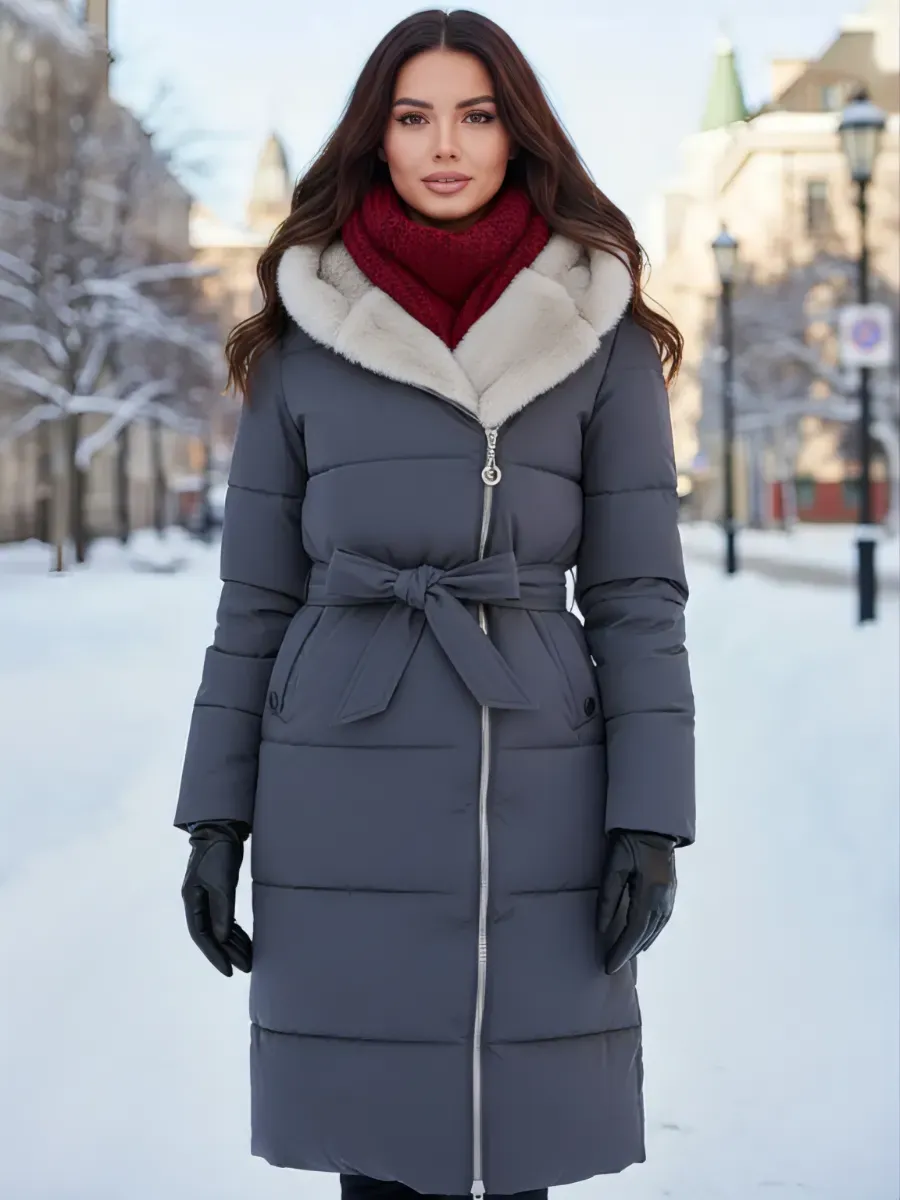 Купить Длинное Зимнее Пальто С Капюшоном