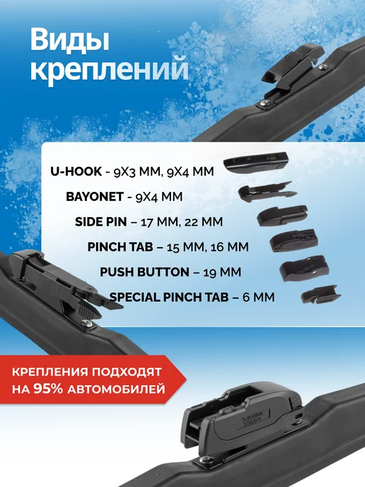 DOUBLE FORCE Щетка стеклоочистителя зимняя 600 мм, 525, фото 4