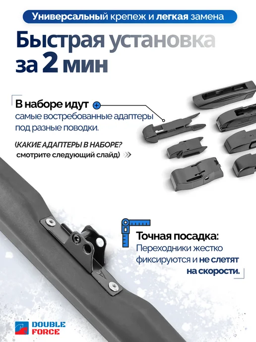 DOUBLE FORCE Щетка стеклоочистителя зимняя 400 мм, вариант, фото 2