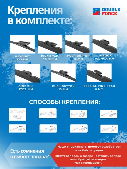 DOUBLE FORCE Щетка стеклоочистителя зимняя 600 мм, 600, фото 3