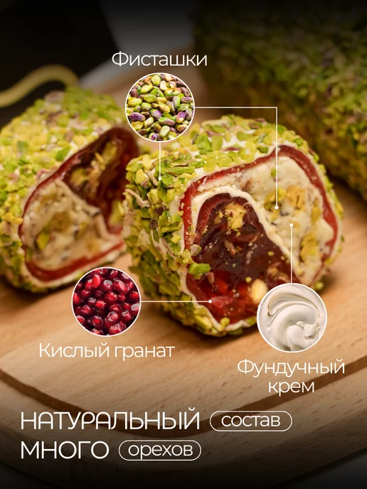 Лавочка Султана Рахат лукум гранатовый и султан с фисташками, вариант, фото 2