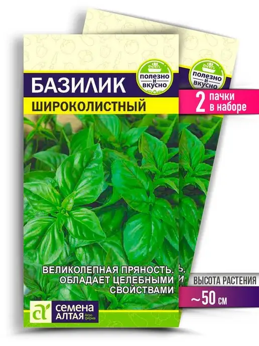 Семена Алтая Базилик Семена Широколистный Зелень, зеленый