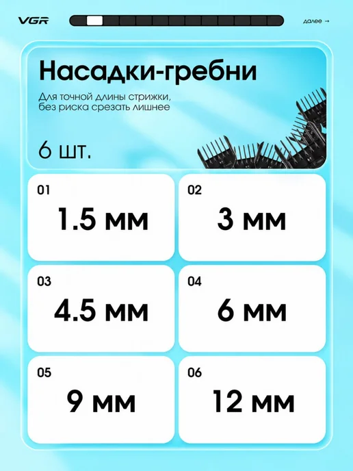 SHAG Профессиональная машинка для стрижки волос мужская VGR V-256, серый, фото 2