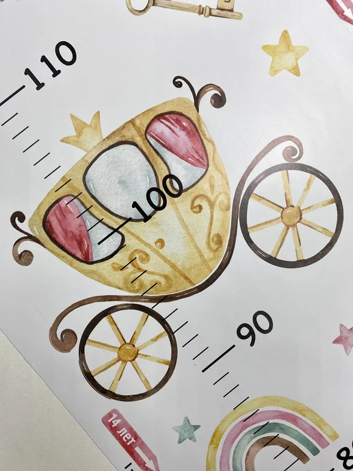 STICKEREON Ростомер детский наклейка на стену, зеленый, фото 8