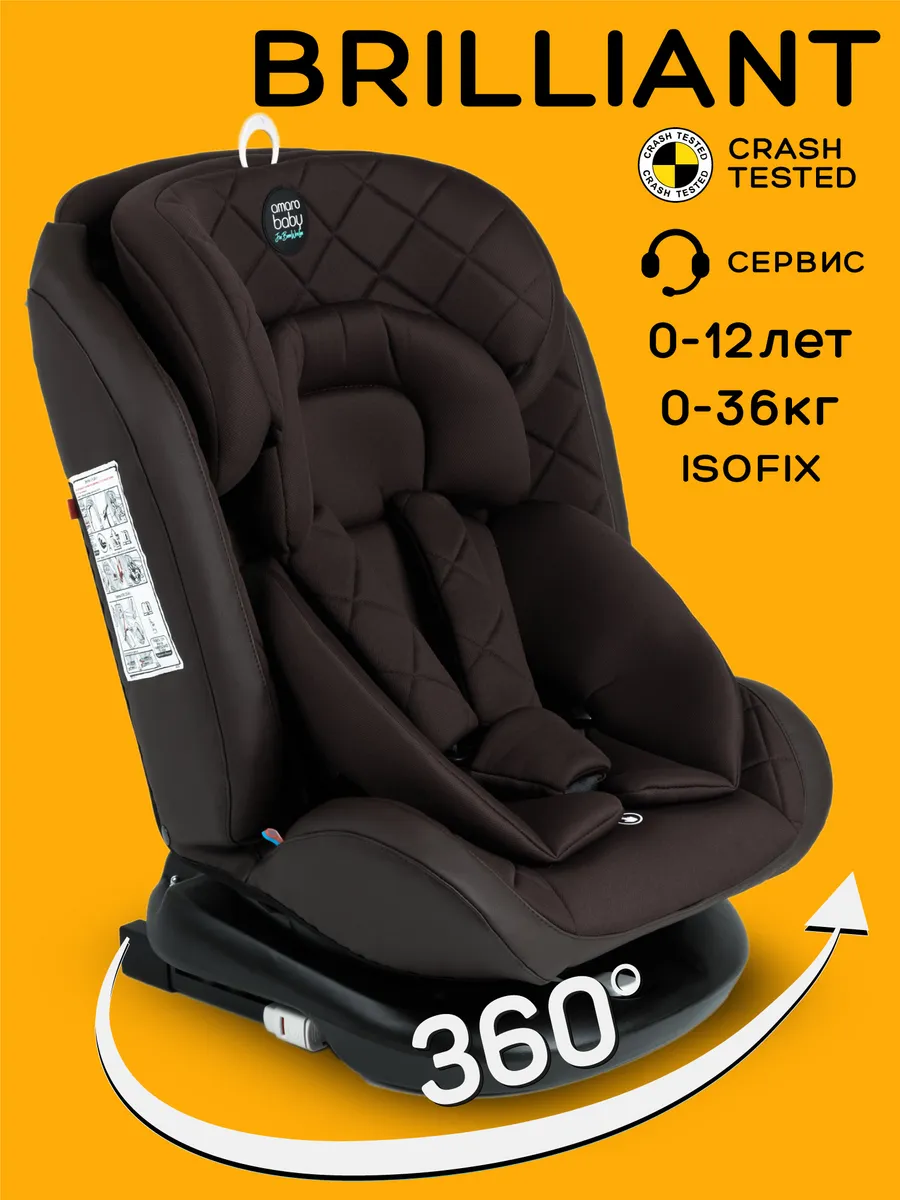 Автокресло детское поворотное изофикс 0-36 кг от 0 до 12 лет