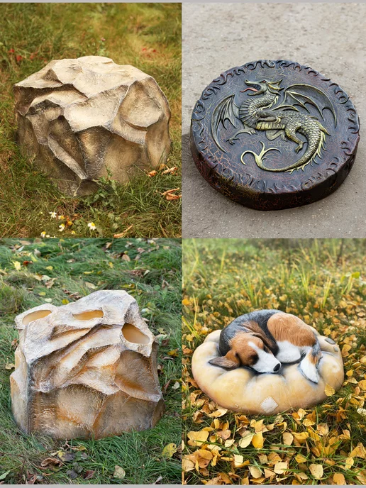 Райский Сад Крышка на люк декоративная, фигурка для сада, желтый, фото 6