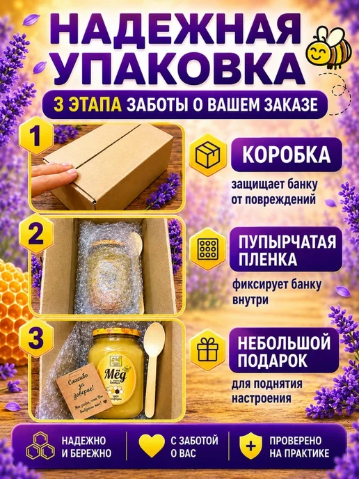 Gribovv Honey Мёд Лавандовый натуральный, вариант, фото 3