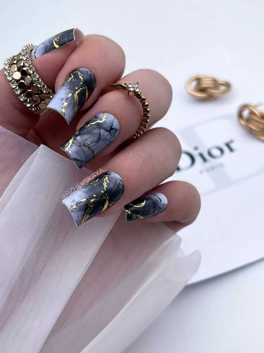 Наклейки для ногтей пленки для маникюра мрамор дым дымка LAK_NAILS  108662792 купить за 393 ₽ в интернет-магазине Wildberries