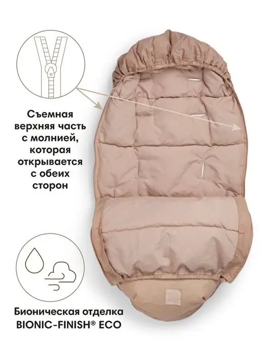 Elodie Зимний пуховый конверт в коляску, розовый, фото 4