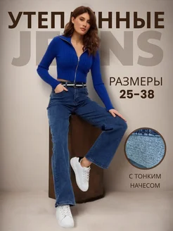 Джинсы утепленные с начесом широкие зимние Brand Illusion 108759319 купить за 2 505 ₽ в интернет-магазине Wildberries