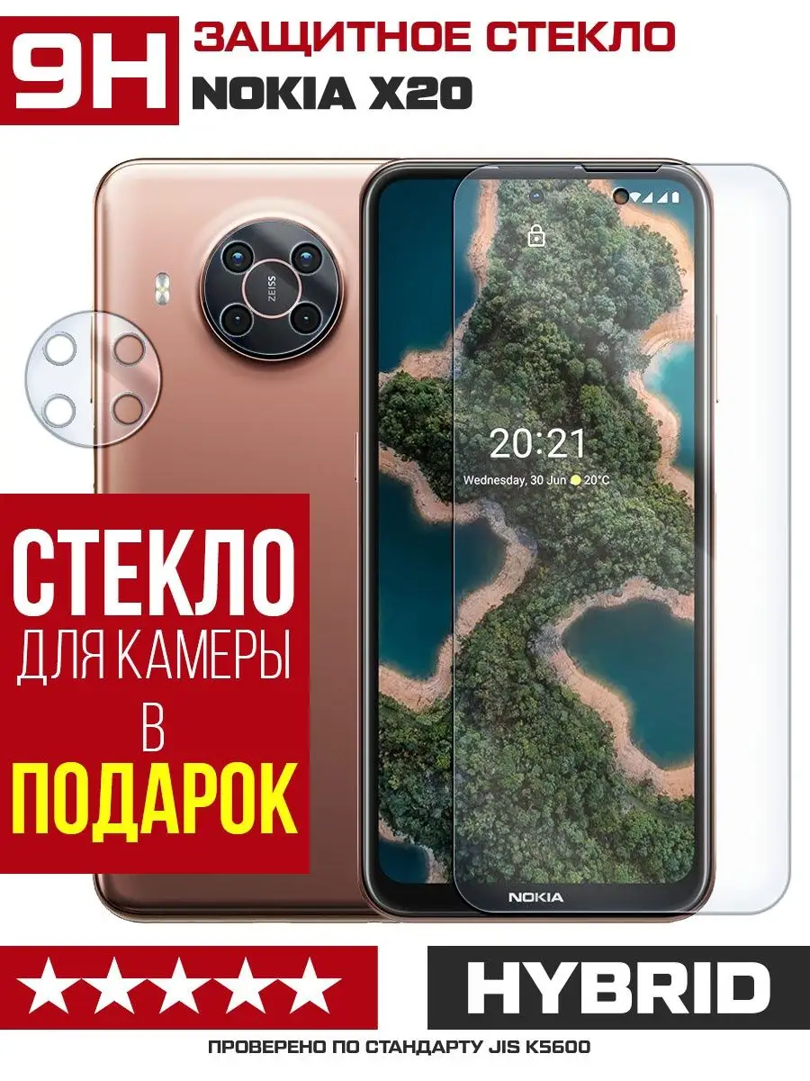 Стекло для Nokia X20 + камера