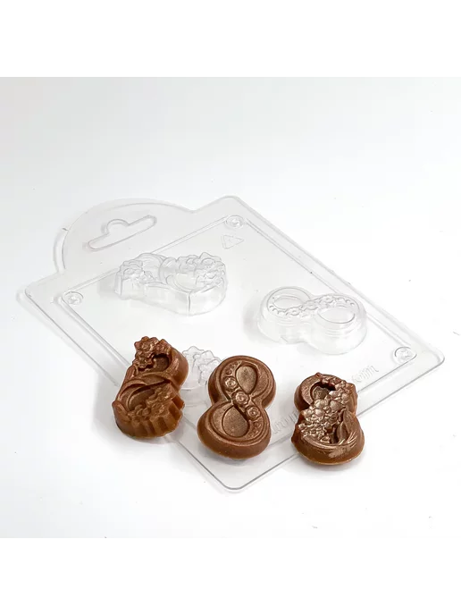 AnyMolds Восьмерка форма для мыла и шоколада, белый