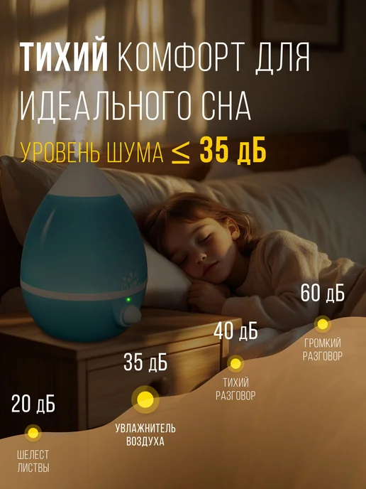 Ecostar Увлажнитель воздуха для дома ультразвуковой HAPPY, голубой, фото 3