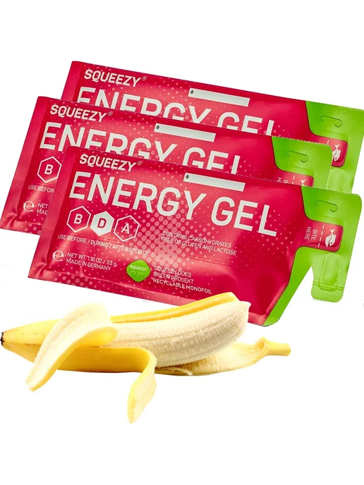 SQUEEZY Гель энергетический без кофеина Energy gel для бега 3 x 33 г, 3x33, 33 г, фото 4