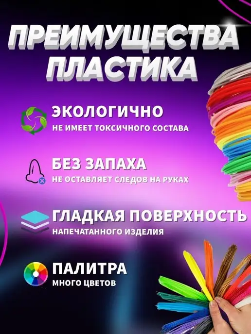 Aianat 3d ручка с набором пластика 3д комплект, голубой, фото 4