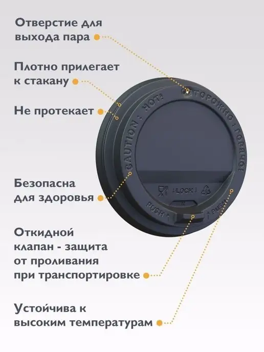 PayPack Крышки для бумажных стаканов 250 мл одноразовые 100 шт, 250 мл, 100 шт, фото 2