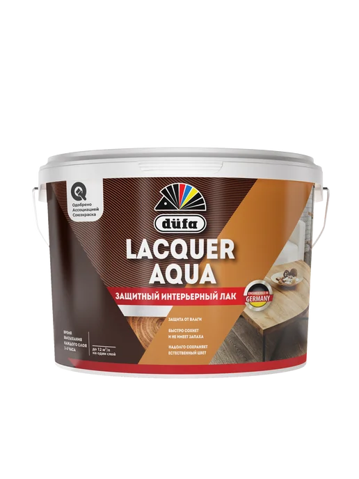 dufa Лак акриловый интерьерный Lacquer Aqua полуглянцевый 9 л, 9 л
