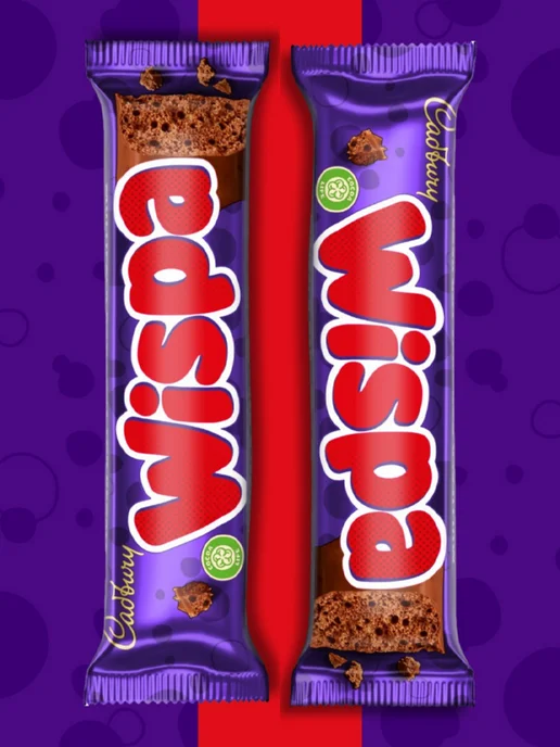 Cadbury Шоколадный батончик Wispa, воздушная Виспа 4 шт, 48 шт, фото 2