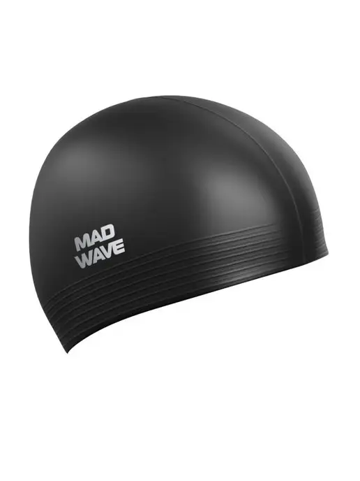 Mad Wave Шапочка для бассейна латексная Solid soft, черный, фото 4