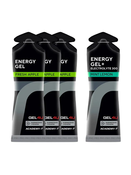 Gel4u Energy Gel MIX 4 x 60 г, Яблоко, Лимон и Мята №2, 4x60, 60 г, фото 2
