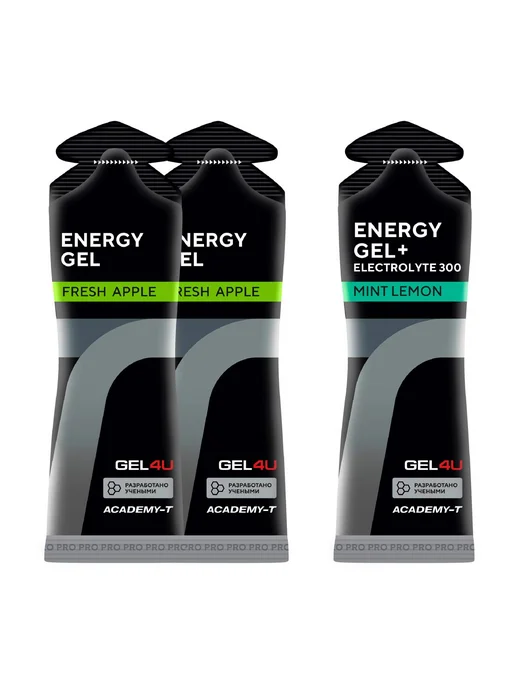 Gel4u Гель питьевой Energy Gel MIX 3 x 60 г, Яблоко, Лимон и Мята, 3x60, 60 г, фото 2